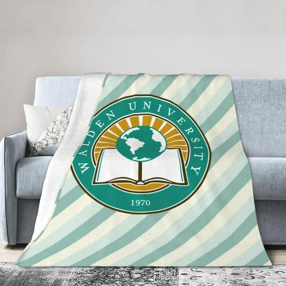Walden University Fleece Blanket, Very Soft Microfiber Flannel Blanket for Couch Warm and Cozy for All Seasons