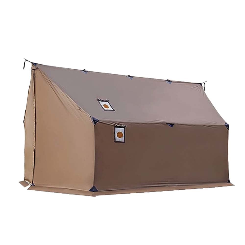 Waldmate 4-Person Hammock Hot Tent for Camping with Stove Jack and Snow Skirt Waterproof(Brown)