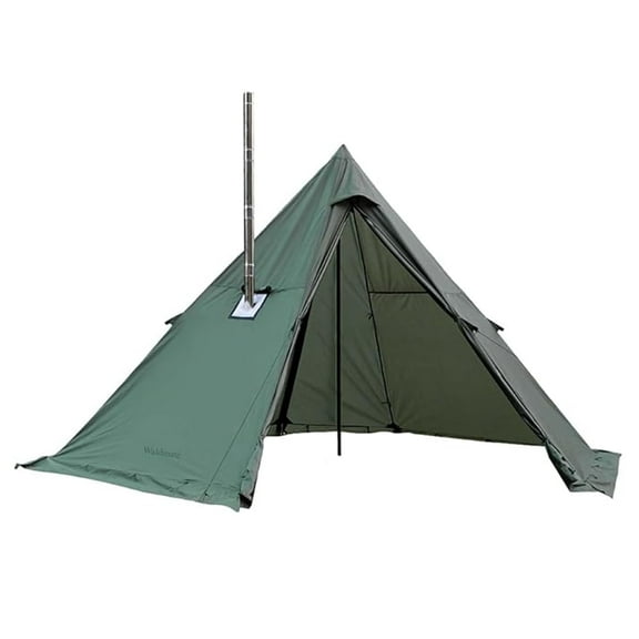 Waldmate 4-Person Hot Tent with Stove Jack Snow Skirt Windproof Waterproof,Easy to Install&Carry for Outdoor Camping in Cold Weather