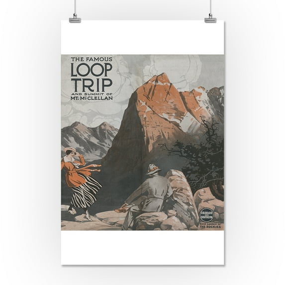 Waldorf, Colorado - Mt. McClellan & Loop Trip Travel Poster (16x24 Giclee Gallery Print, Wall Decor Travel Poster)
