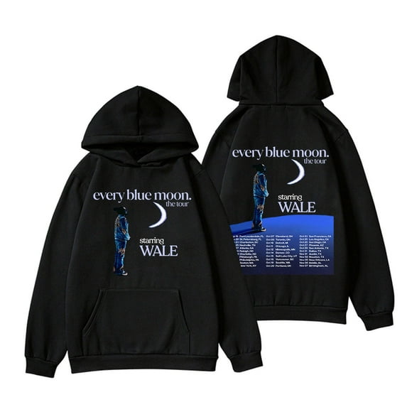 Wale Every Blue Moon Tour 2024 Hoodie Unisex Fashion Casual Long Sleeve Sweatshirt
