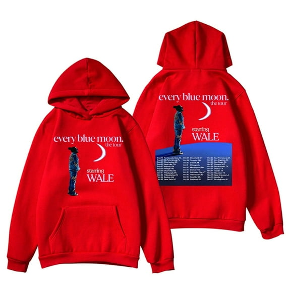 Wale Every Blue Moon Tour 2024 Hoodie Unisex Fashion Casual Long Sleeve Sweatshirt