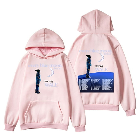 Wale Every Blue Moon Tour 2024 Hoodie Unisex Fashion Casual Long Sleeve Sweatshirt