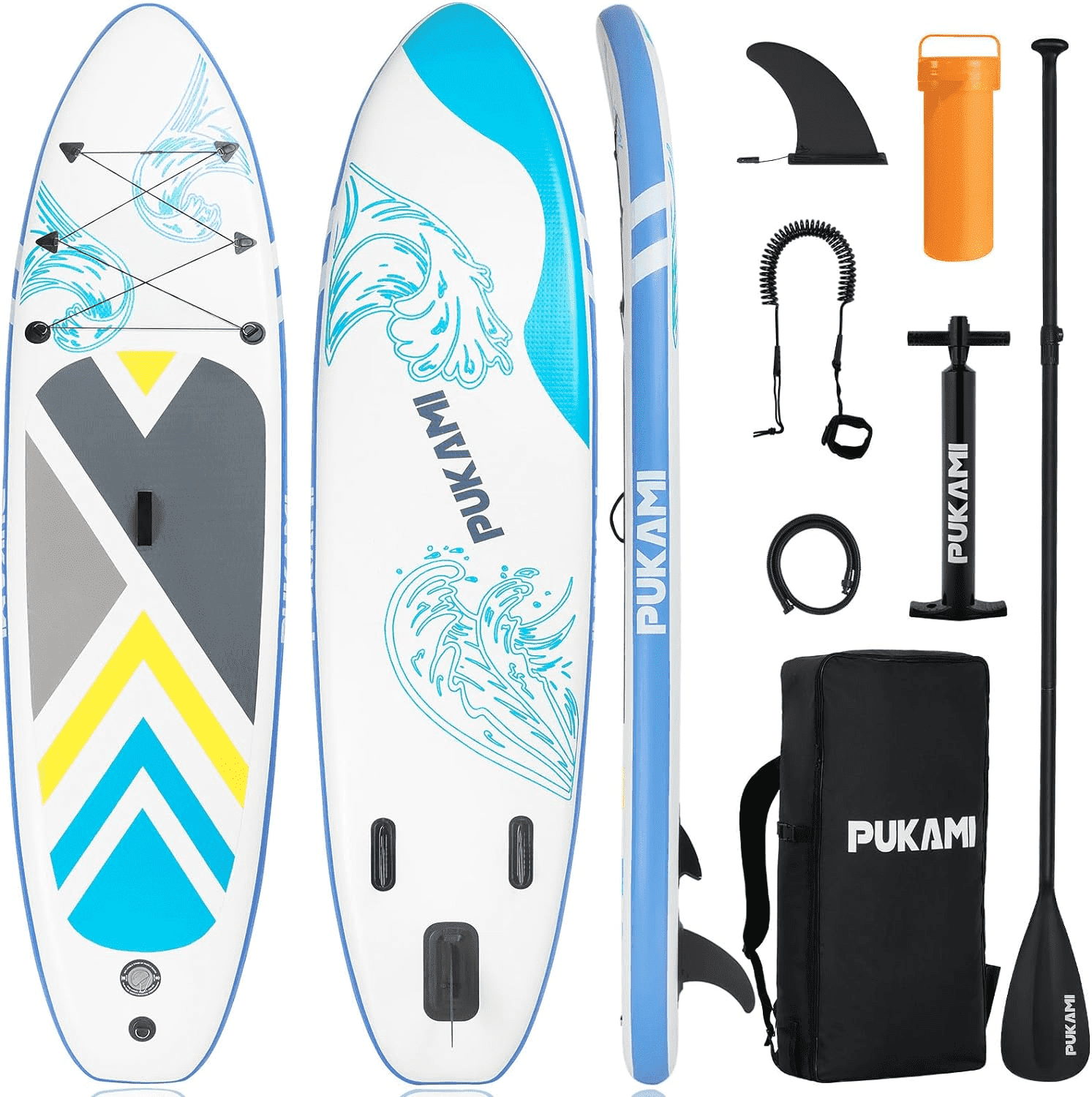 Waleaf 10'6" Inflatable Stand Up Paddle Board with Premium SUP Paddle Board Accessories & Carry Bag,Paddle,Pump,Leash,Wide Stable Design,Non-Slip Deck,Surf Control for Adults & Youth