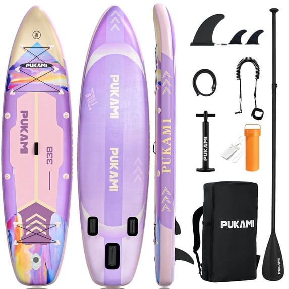 Waleaf 11‘ Inflatable Stand Up Paddle Board with Premium SUP Paddle Board Accessories & Carry Bag,Paddle,Pump,Leash,Wide Stable Design,Non-Slip Deck,Surf Control for Adults & Youth