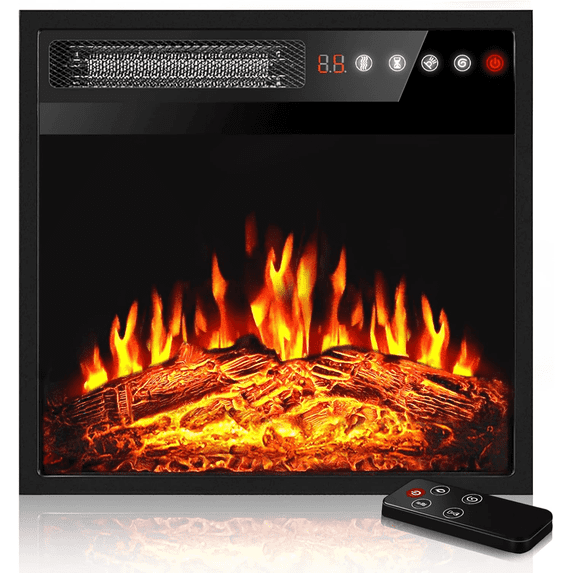 Waleaf 18 Inch Electric Fireplace Insert with LED Realistic Flame