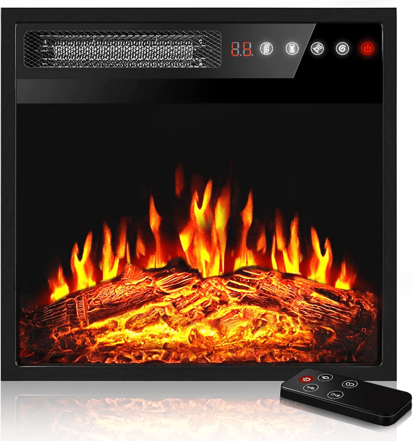 Waleaf 18 Inch Electric Fireplace Insert with LED Realistic Flame ...
