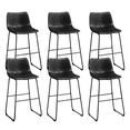 thumbnail image 1 of Waleaf 18 inch Bar Stools Set of 6,Counter Height Bar Stools with Back, Modern PU Leather Stools with Metal Leg and Footrest, 1 of 1