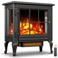 thumbnail image 1 of Waleaf 24" Freestanding Electric Fireplace Heater Stove with Remote Control, Adjustable 3D Flame Brightness & Tip-Over Protection, 750W/1500W Portable Indoor Space Heater for Indoor Use, 1 of 8