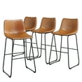 thumbnail image 1 of Waleaf 26 inch Bar Stools Set of 4,Counter Height Bar Stools with Back, Modern PU Leather Stools with Metal Leg and Footrest, 1 of 8