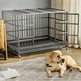 thumbnail image 1 of Waleaf 38 Inch Heavy Duty Dog Crate Cage with Wheels for Indoor, Large Dog Kennel with Removable Tray, 1 of 8