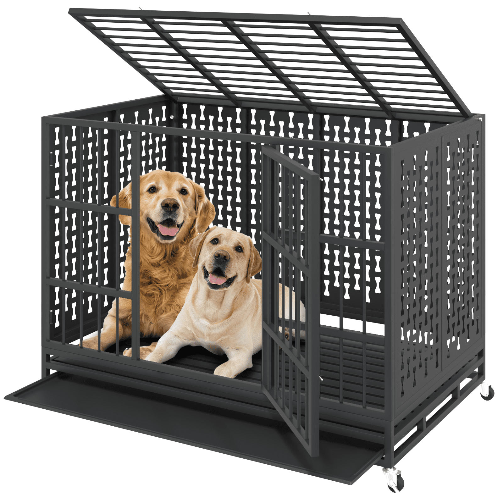 Picture Idea: Waleaf 48 42 38 Inch Indestructible Heavy Duty Dog Crate