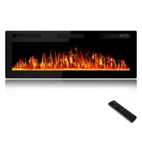 50 Inch Waleaf Recessed Wall Mounted Ultra Thin Electric Fireplace Heater with Multicolor Flame & Remote Control