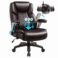 thumbnail image 1 of Waleaf 600lbs Big and Tall Executive Office Chair with Height Adjustable Flip-Up Armrests, Heavy Duty Computer Desk Chair with Pocket Spring Cushion & Ergonomic Lumbar Support, Brown, 1 of 10