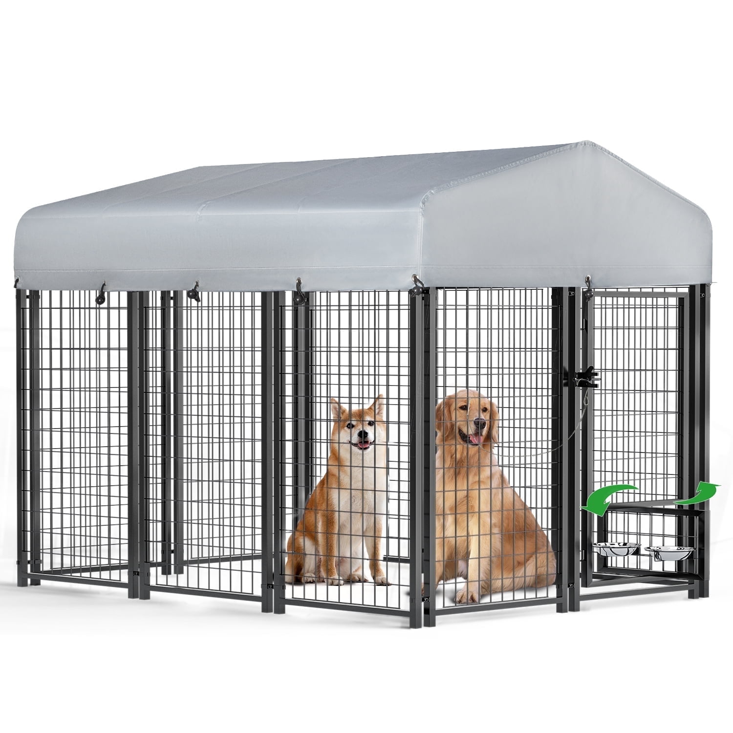 View of Waleaf 6x4x4 FT Outdoor Dog Kennel for Large Dogs,Large Dog Kennel with ...
