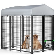 Waleaf 6x4x6 FT Outdoor Dog Kennel for Large Dogs,Large Outdoor Dog Kennel,Pet Dog Run Enclosures for Dog Crate Outdoor Metal Galvanized Welded with Waterproof UV-Resistant Cover and Secure Lock