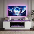 thumbnail image 1 of Waleaf 70" Modern Fireplace TV Stand with 36" Fireplace for TVs Up to 80", 2 Tier TV Console Stand for Living Room, 1 of 10