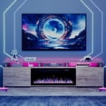 thumbnail image 1 of Waleaf 80" Modern Fireplace TV Stand with 36" Fireplace for TVs Up to 90", 2 Tier TV Console Stand for Living Room, 1 of 7