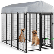 Waleaf 8x4x6 FT Outdoor Dog Kennel for Large Dogs,Large Outdoor Dog Kennel,Pet Dog Run Enclosures for Dog Crate Outdoor Metal Galvanized Welded with Waterproof UV-Resistant Cover and Secure Lock