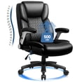 thumbnail image 1 of Waleaf Big and Tall Executive Office Chair 500lbs with Flip-up Arms & Adjustable Lumbar Support,Heavy Duty High Back Computer Chair for Adults, 1 of 7