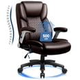 thumbnail image 1 of Waleaf Big and Tall Executive Office Chair with Flip-up & Adjustable Arms-Adjustable Lumbar Support,Heavy Duty High Back Computer Chair for Adults, 1 of 7
