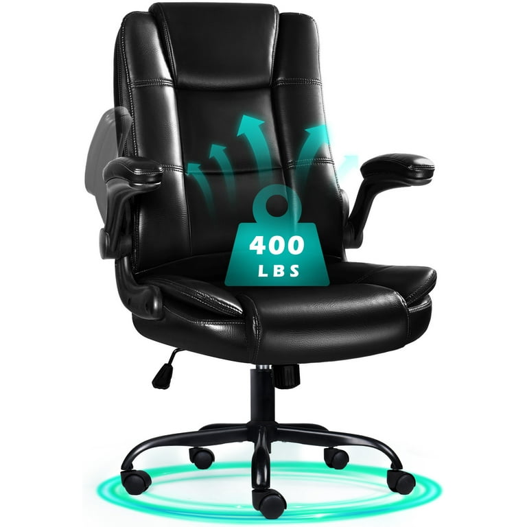 Waleaf Big and Tall Executive Office Chair with Flip up Arms for Adult Ergonomic High Back Adjustable Computer Desk Chair Shop Black Friday Deals for 2024 Walmart