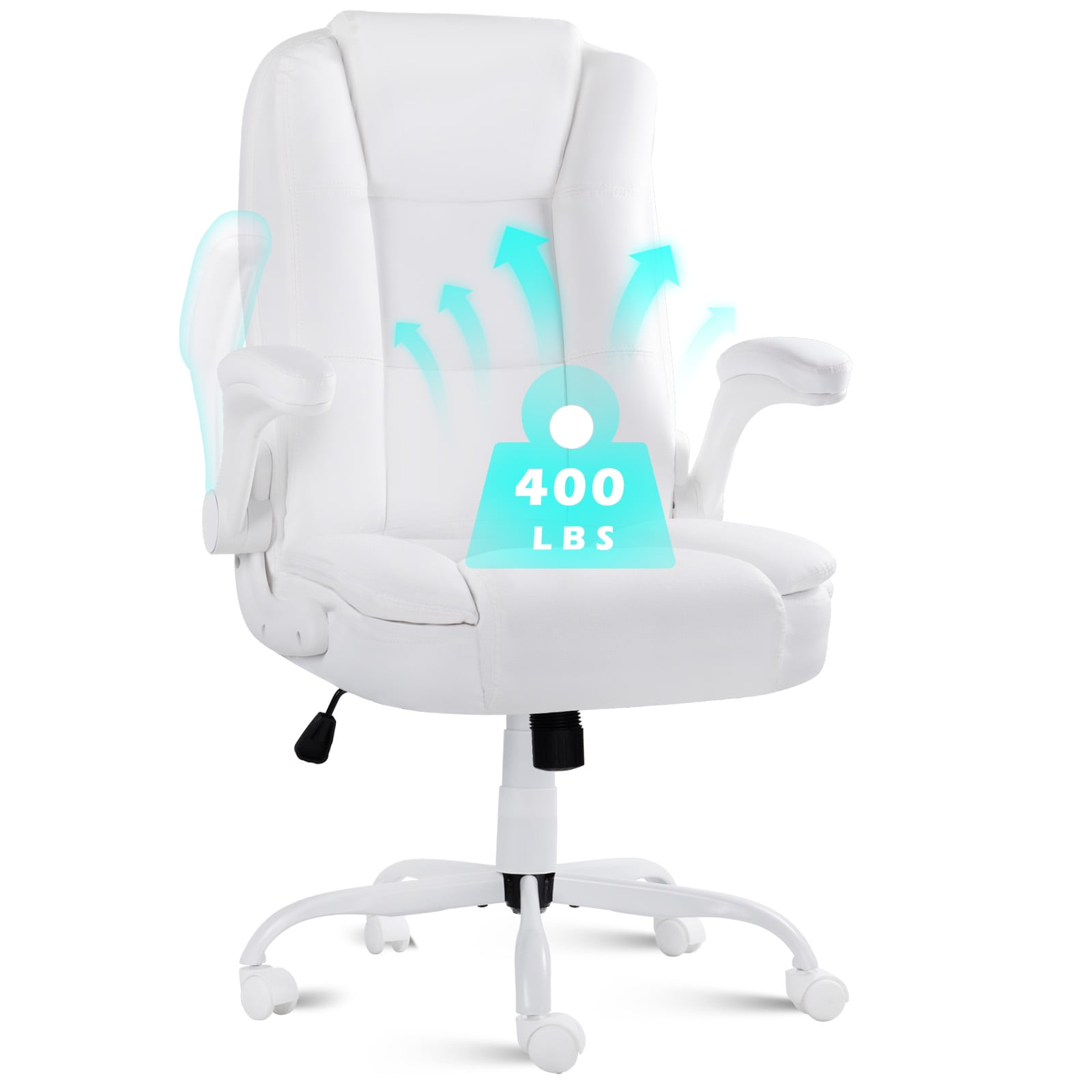 Waleaf Big and Tall Executive Office Chair with Flip-up Arms for Adult,Ergonomic High Back Adjustable Computer Desk chair