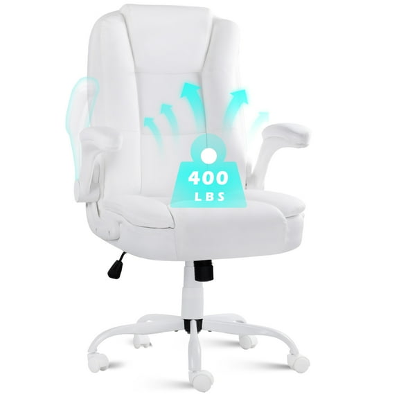 Waleaf Big and Tall Executive Office Chair with Flip-up Arms for Adult,Ergonomic High Back Adjustable Computer Desk chair