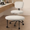 thumbnail image 1 of Waleaf Cross Legged Office Chair Swivel, Ergonomic ADHD Desk Chair with Wide Seat, Heavy Duty Boucle Yoga Meditation Chair for Adult, 1 of 7