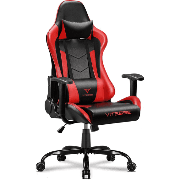 Waleaf Ergonomic Adult Gamer Chair, 330 lb Computer Chair, Racing Gaming Office Chair, Gamer Height Adjustable Swivel Chair with Lumbar Support and Headrest