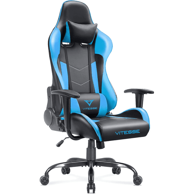 Waleaf Ergonomic Adult Gamer Chair, 330 lb Computer Chair, Racing Gaming Office Chair, Gamer Height Adjustable Swivel Chair with Lumbar Support and Headrest