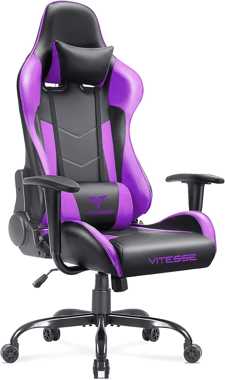 Waleaf Ergonomic Adult Gamer Chair, 330 lb Computer Chair, Racing Gaming Office Chair, Gamer Height Adjustable Swivel Chair with Lumbar Support and Headrest