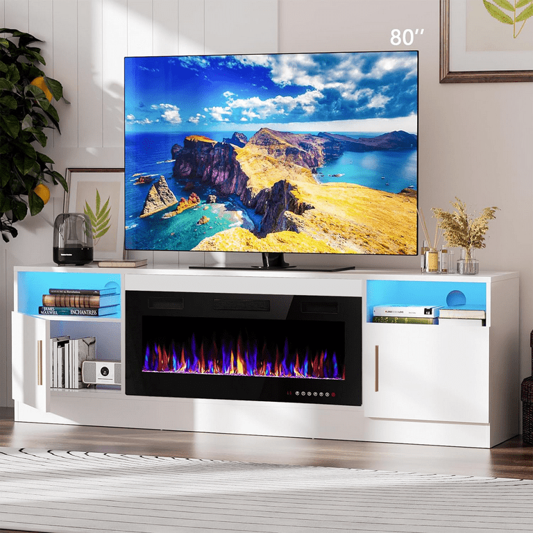 High fireplace shop tv stand