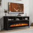 thumbnail image 1 of Waleaf Fireplace TV Stand for TVs Up to 75" TV with 60" Electric Fireplace,Entertainment Center with Open Shelve Storage, 1 of 7