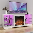 Waleaf Fireplace TV Stand with 18'' Fireplace for TVs up to 65 inch