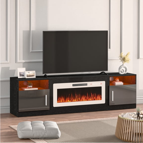 Waleaf Fireplace TV Stand with 36" Electric Fireplace for TVs Up to 90"