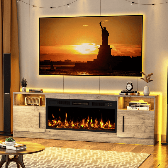Waleaf Fireplace TV Stand with 36" Electric Fireplace