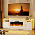 thumbnail image 1 of Waleaf Fireplace TV Stand with 36" White Electric Fireplace for TVs Up to 80",70" Modern Wood Media TV Console with Fireplace for Living Room, 1 of 8