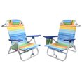 thumbnail image 1 of Waleaf Folding Beach Chair with Cup Holder and Storage Bag -Set of 2, Aluminum Stripes, 1 of 8