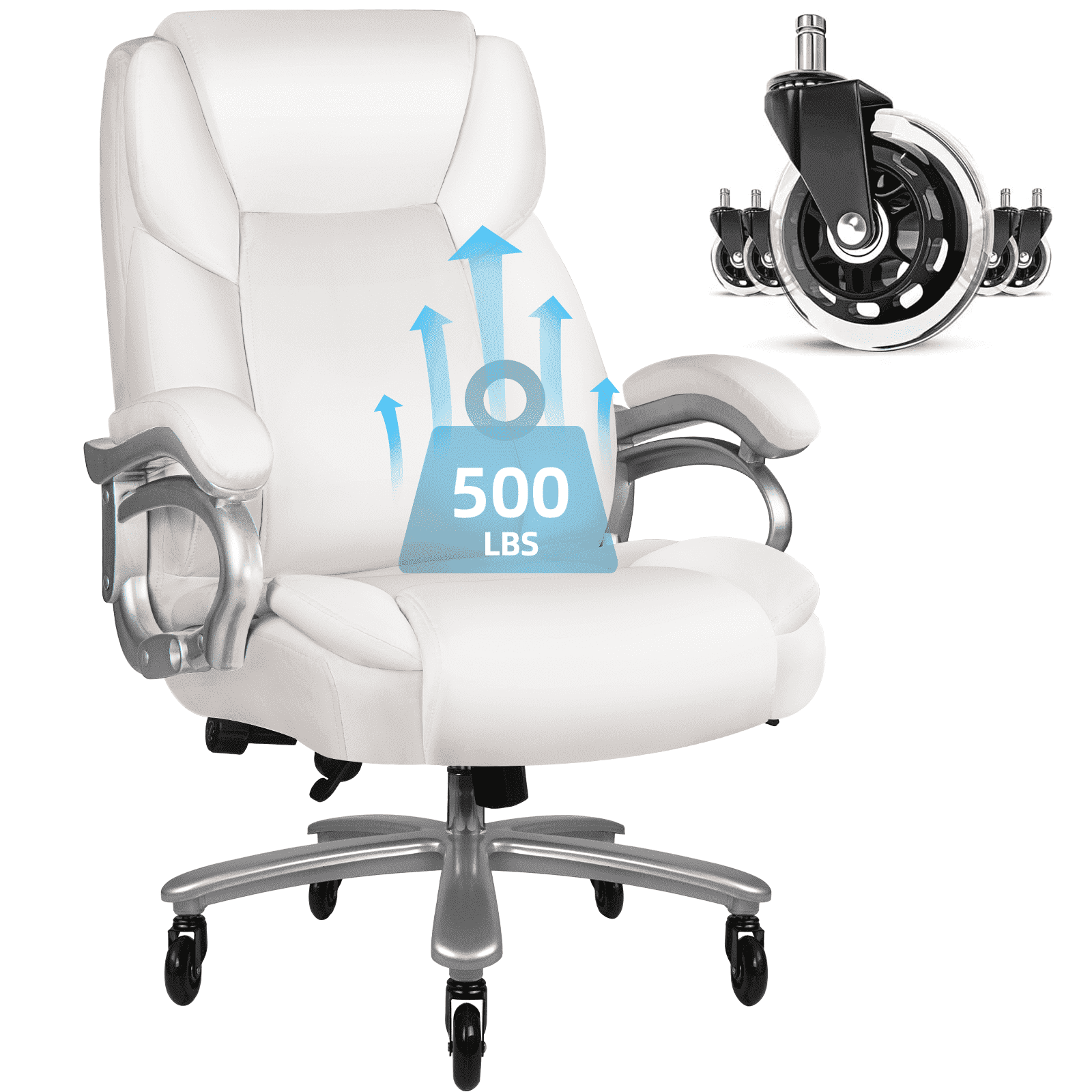 Waleaf Heavy Duty Big and Tall Office Chair 500lbs with Adjustable Lumbar Support,High Back Office Chair for Adults