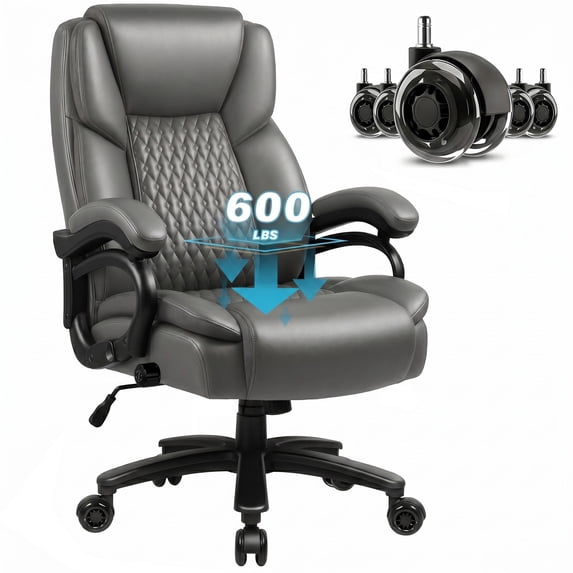 Waleaf Heavy Duty Big and Tall Office Chair 500lbs with Adjustable Lumbar Support,High Back Office Chair for Adults