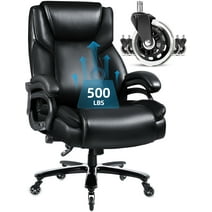 Waleaf Heavy Duty Big and Tall Office Chair 500lbs with Adjustable Lumbar Support,High Back Office Chair for Heavy People