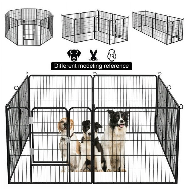 Waleaf Heavy Duty Dog Playpen , 8 Panels Dog Fence 40 inches, Portable Pet Fences Indoor