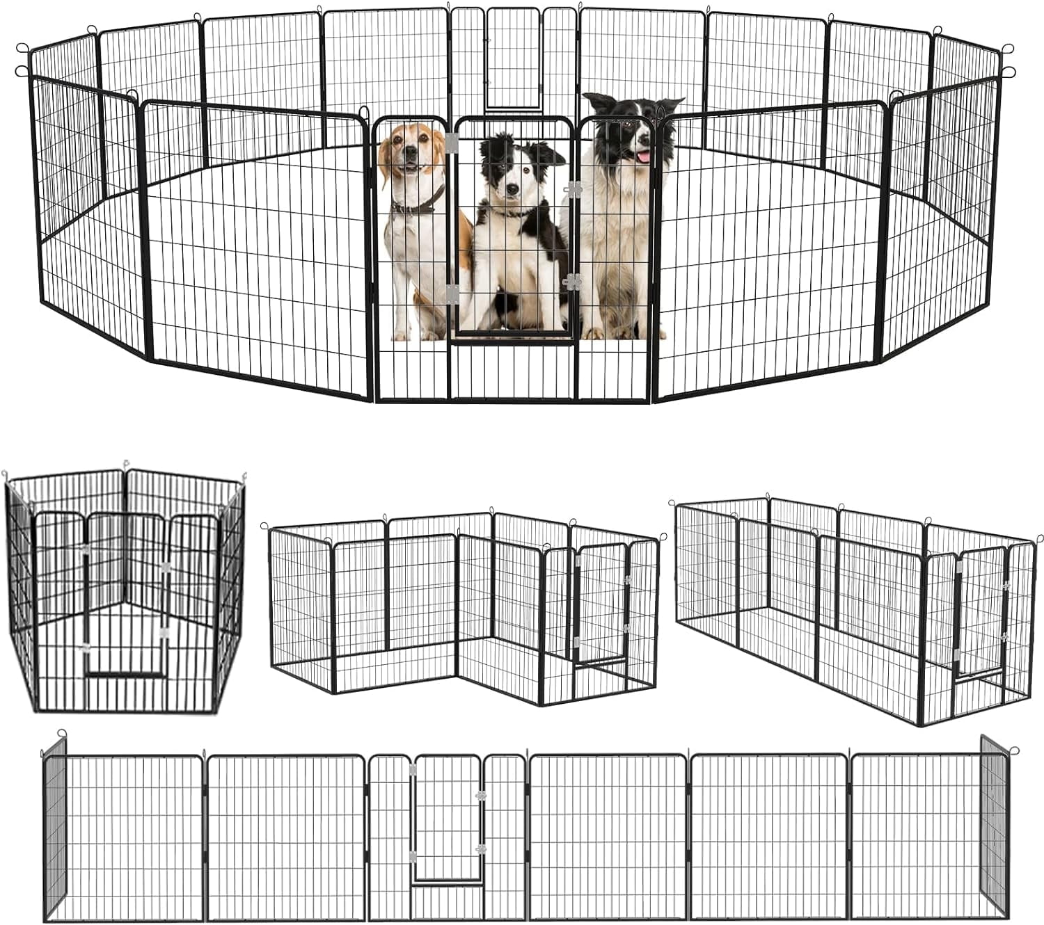 Waleaf Heavy Duty Dog Playpen, 8-Panel, 40in, Port