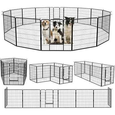 Waleaf Heavy Duty Dog Playpen , 8 Panels Dog Fence 40 inches, Portable Pet Fences Indoor Outdoors