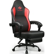 Waleaf Heavy Duty Gaming Chair with Footrest, Big and Tall Video Gaming Chair for Adults, Unique Lumbar Support and Linkage Armrest, Racing Style Game Chair