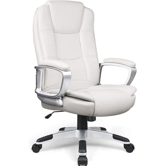 Waleaf Home Office Chair, 8Hours Heavy Duty Design, Ergonomic High Back Cushion Lumbar Back Support, Computer Desk Chair, Big and Tall Chair, Adjustable Executive Leather Chair With Arms