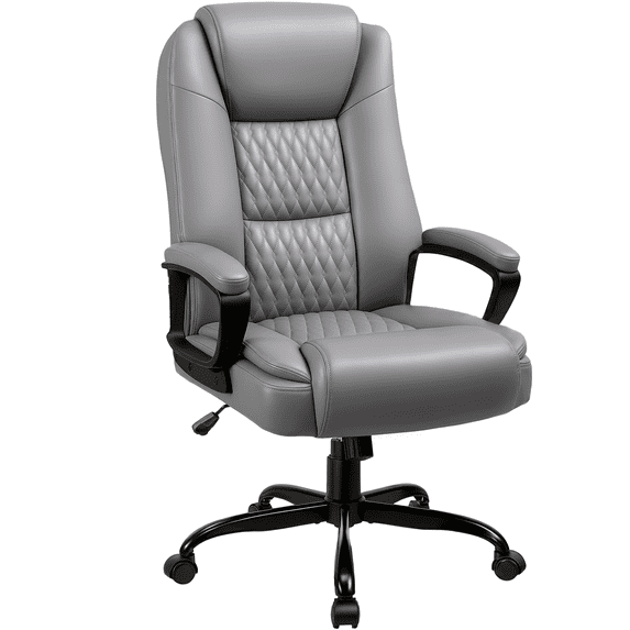 Waleaf Home Office Chair, 8Hours Heavy Duty Design, Ergonomic High Back Cushion Lumbar Back Support, Computer Desk Chair, Big and Tall Chair, Adjustable Executive Leather Chair With Arms