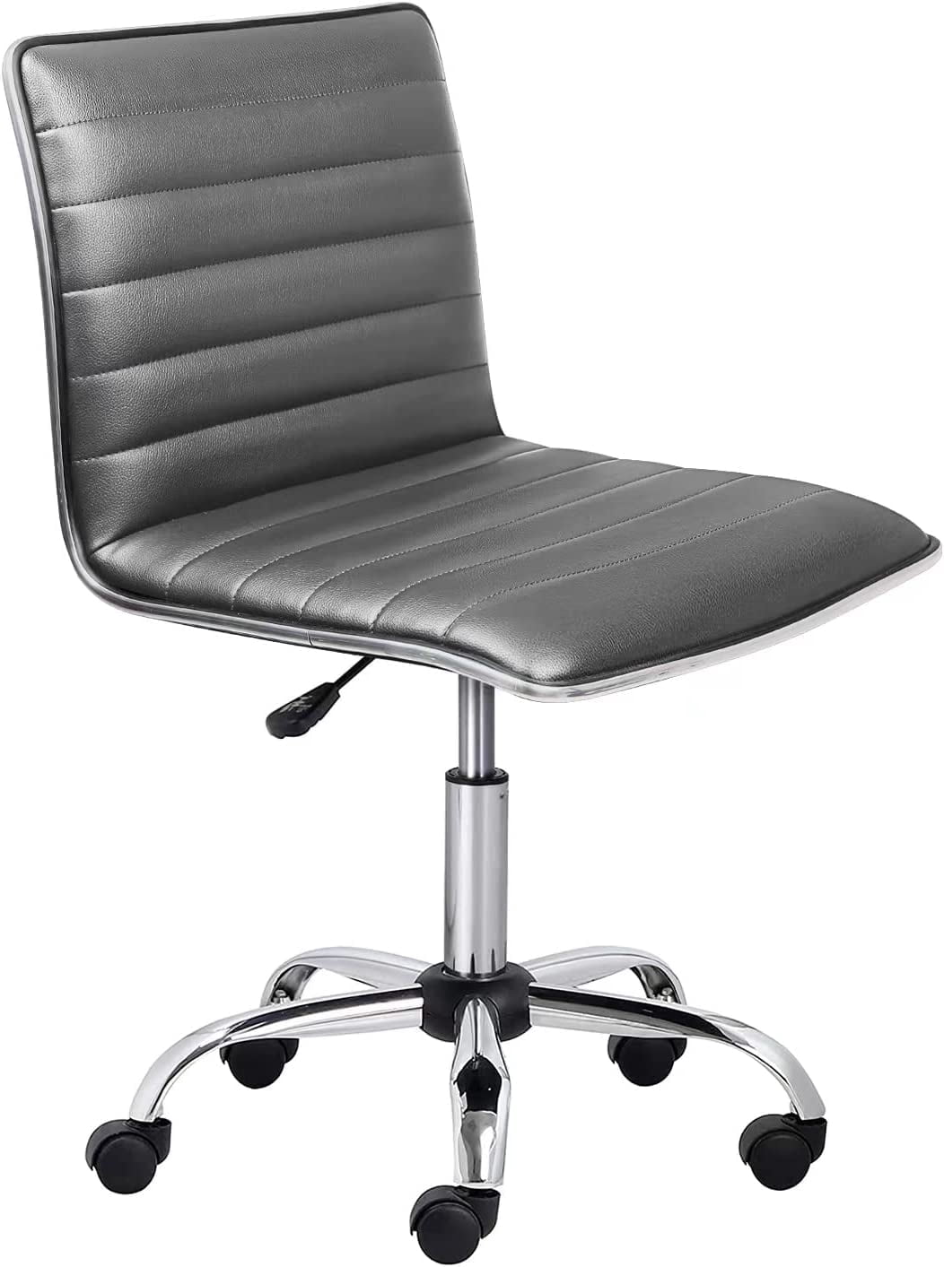 Waleaf Home Office Chair, Adjustable Task Chair, Armless Black Rolling ...