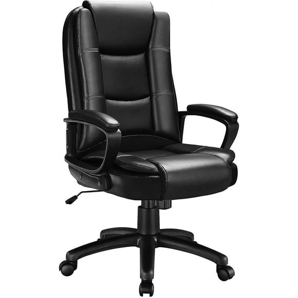 Waleaf Home Office Chair, Big and Tall Desk Chair 8Hours Heavy Duty Design, Ergonomic High Back Cushion Lumbar Back Support, Computer Desk Chair, Adjustable Executive Leather Chair with Arms